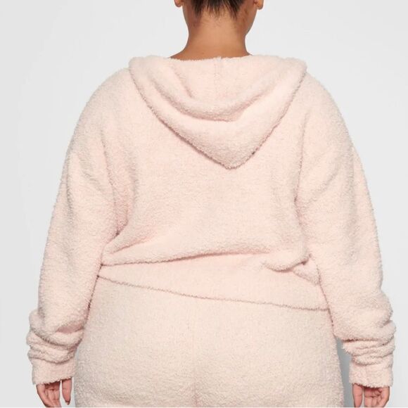 SKIMS COZY Knit Hoodie in Blush Plus size Zips Up 4X-5X fits 1X NWT Mocha Mousse - Picture 3 of 13